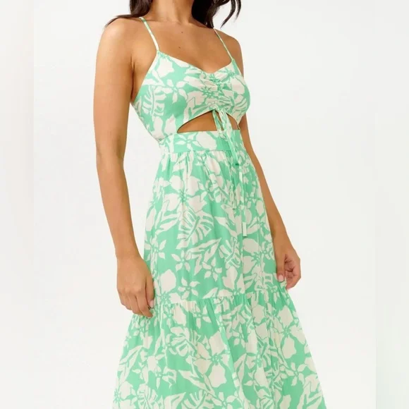 Rip Curl Sun To Sea Maxi Dress Tropical Green - Picture 6 of 10